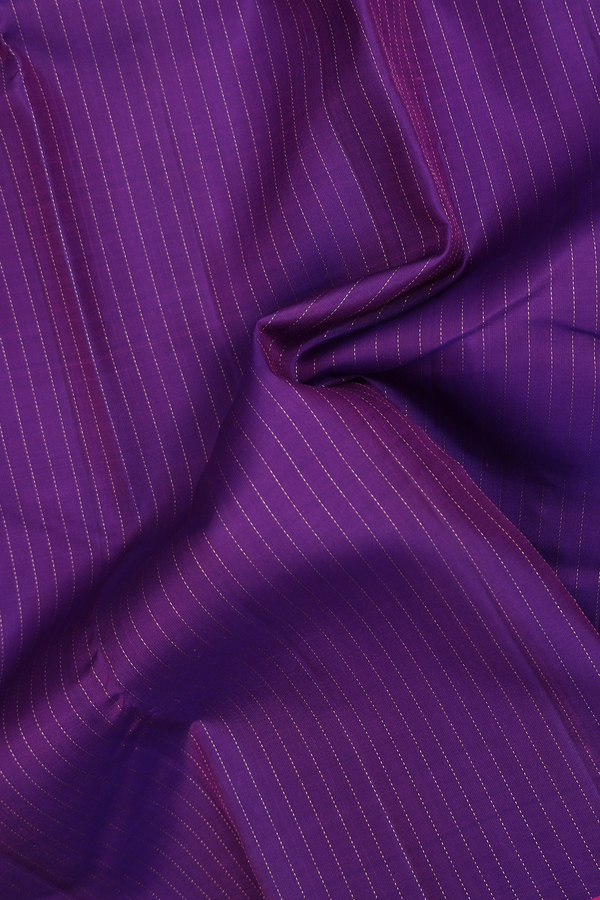 Kanchipuram Silk Saree In Grape Purple With Stripes Design