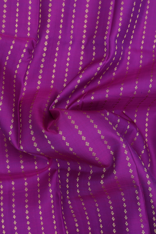 Kanchipuram Silk Saree In Grape Purple With Stripes Design