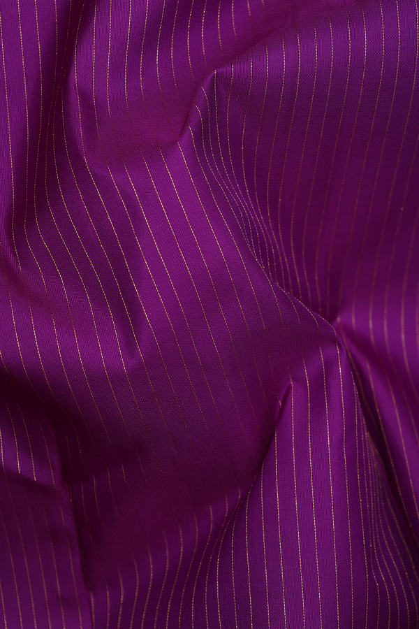 Kanchipuram Silk Saree In Grape Purple With Stripes Design