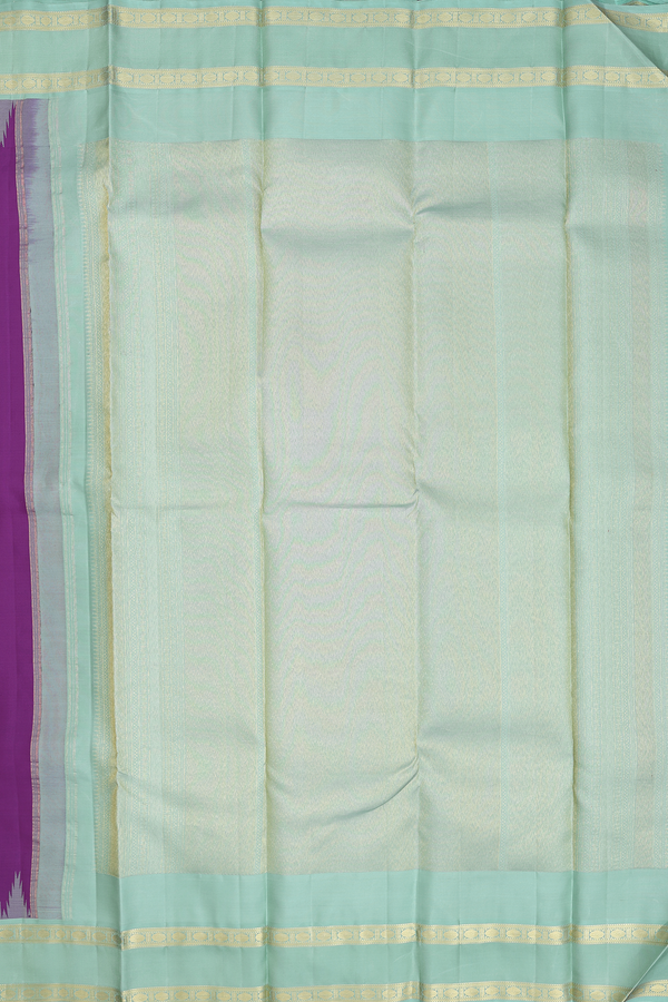 Kanchipuram Silk Saree In Grape Purple With Temple Border