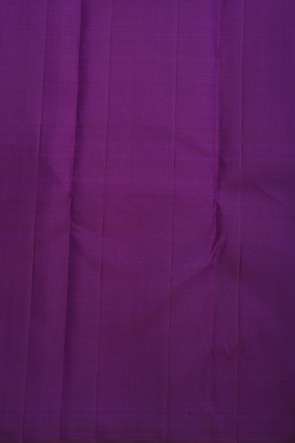 Kanchipuram Silk Saree In Grape Purple With Temple Border