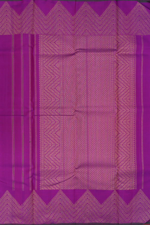 Kanchipuram Silk Saree In Grape Purple With Zari Border