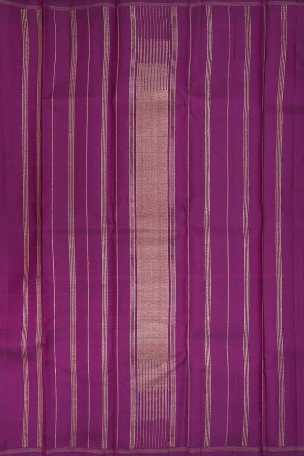 Kanchipuram Silk Saree In Grape Purple With Zari Border