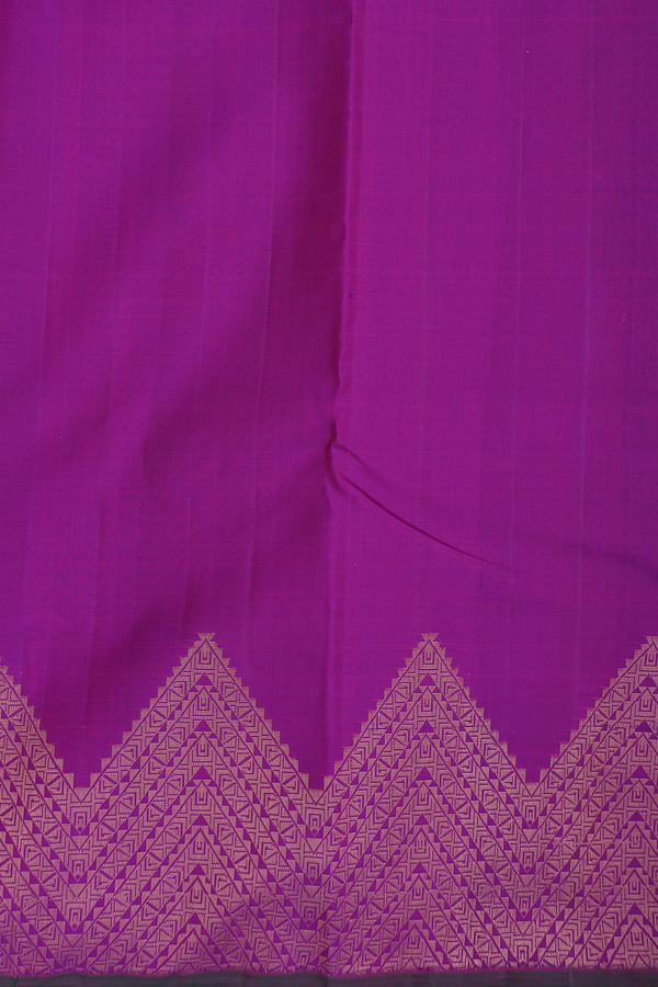 Kanchipuram Silk Saree In Grape Purple With Zari Border