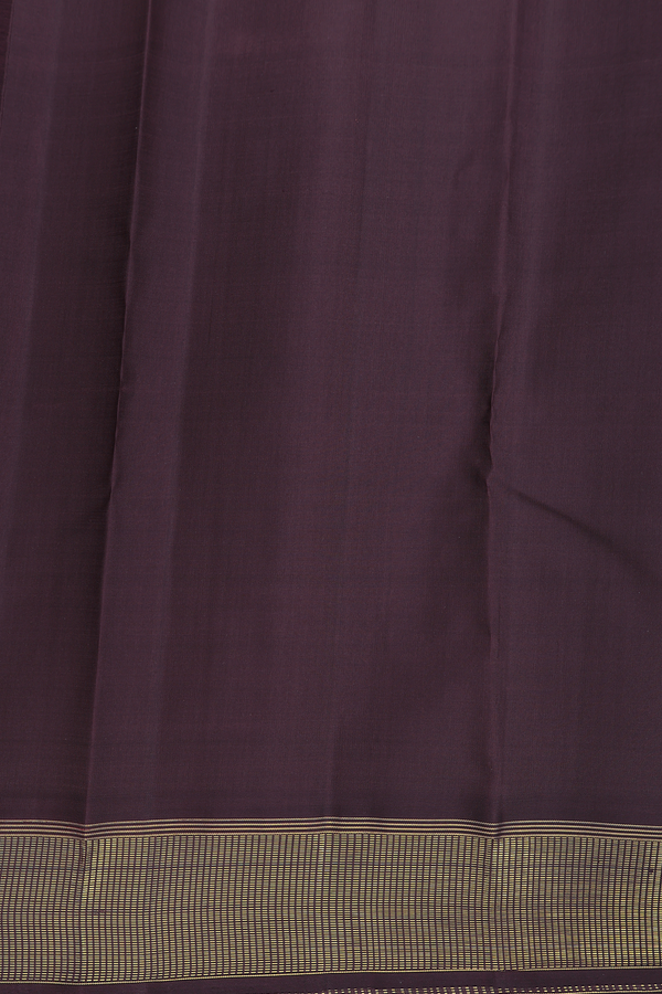 Kanchipuram Silk Saree In Grape Purple With Zari Border