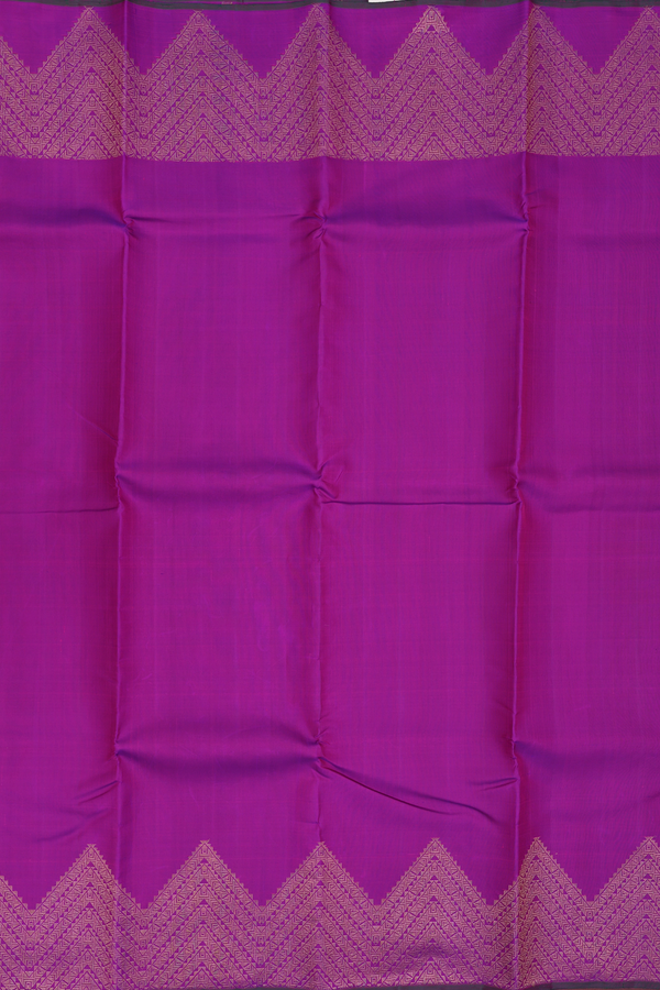 Kanchipuram Silk Saree In Grape Purple With Zari Border
