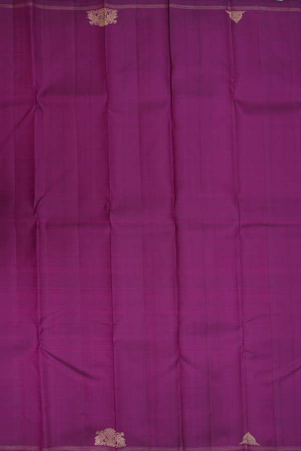 Kanchipuram Silk Saree In Grape Purple With Zari Border