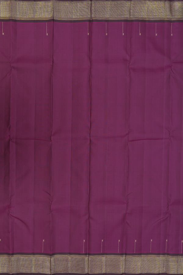 Kanchipuram Silk Saree In Grape Purple With Zari Border