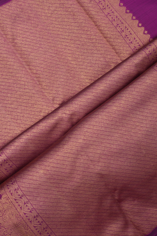 Kanchipuram Silk Saree In Grape Purple With Zari Buttas