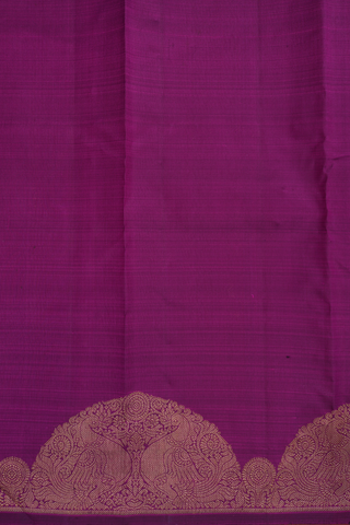 Kanchipuram Silk Saree In Grape Purple With Zari Buttas