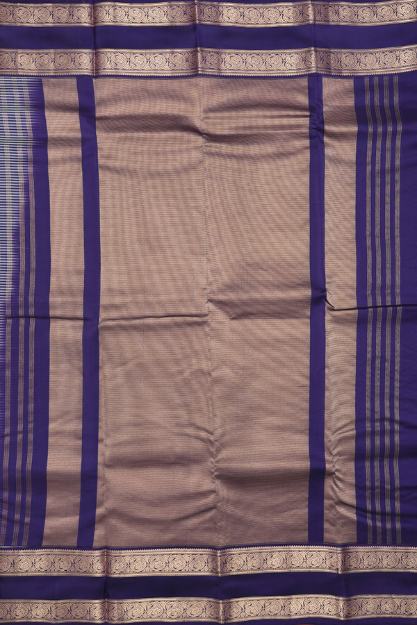 Kanchipuram Silk Saree In Green And Purple With Checks Design