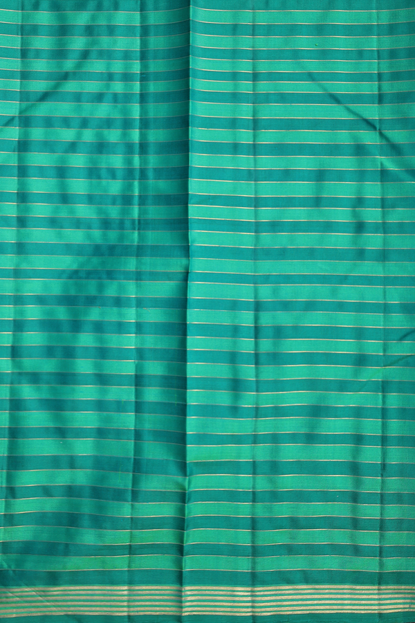 Kanchipuram Silk Saree In Green And Red With Checks Design