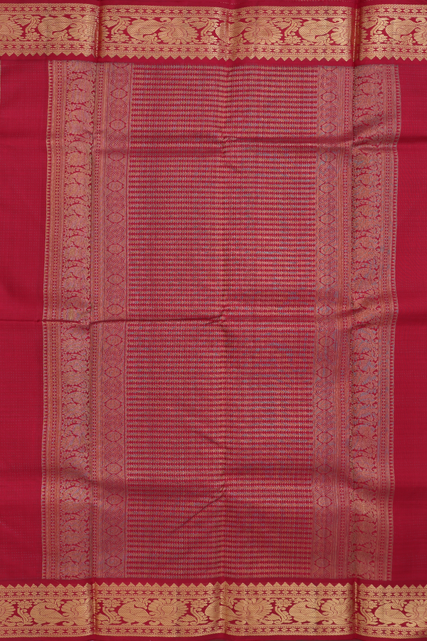 Kanchipuram Silk Saree In Green And Yellow With Checks Design
