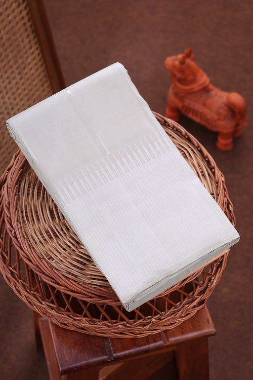 Kanchipuram Silk Saree In Green Beige With Malli Moggu Buttas