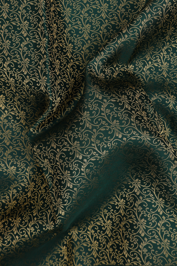 Kanchipuram Silk Saree In Green With Brocade Design