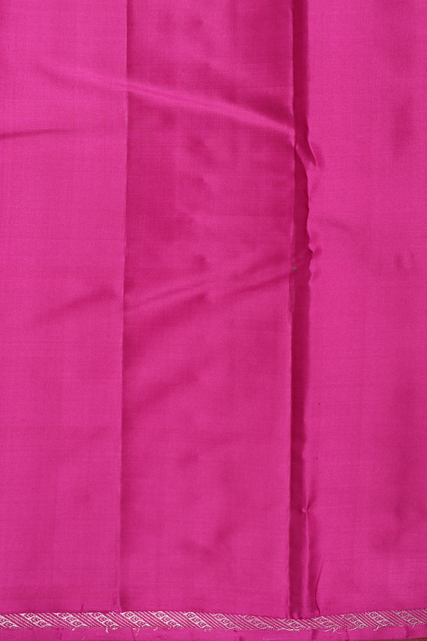 Kanchipuram Silk Saree In Green With Checks Along Buttas