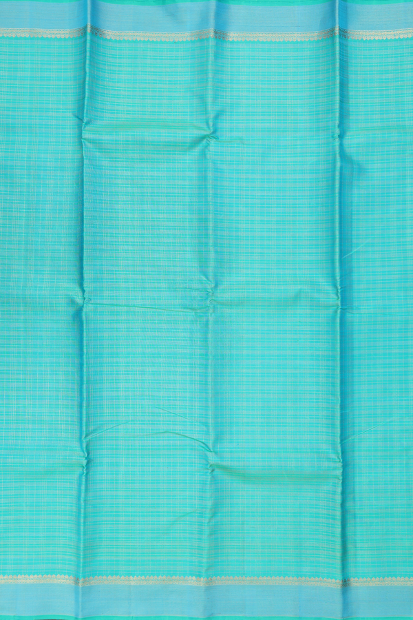 Kanchipuram Silk Saree In Green With Checks Design