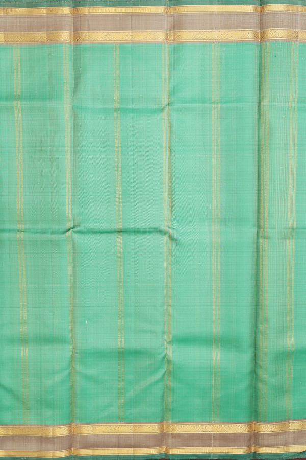 Kanchipuram Silk Saree In Beige With Checks Design