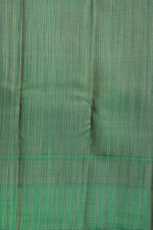 Kanchipuram Silk Saree In Green With Checks Design
