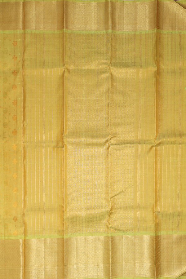 Kanchipuram Silk Saree In Green With Iruthalai Pakshi Buttas