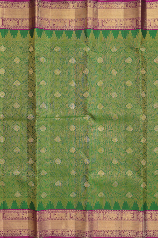 Kanchipuram Silk Saree In Green With Jacquard Pattern
