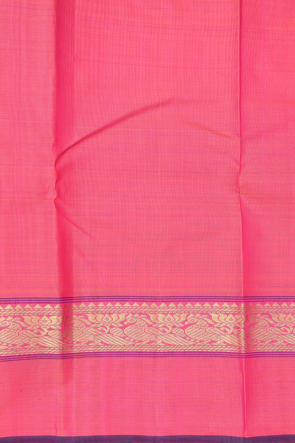 Kanchipuram Silk Saree In Green With Korvai Border