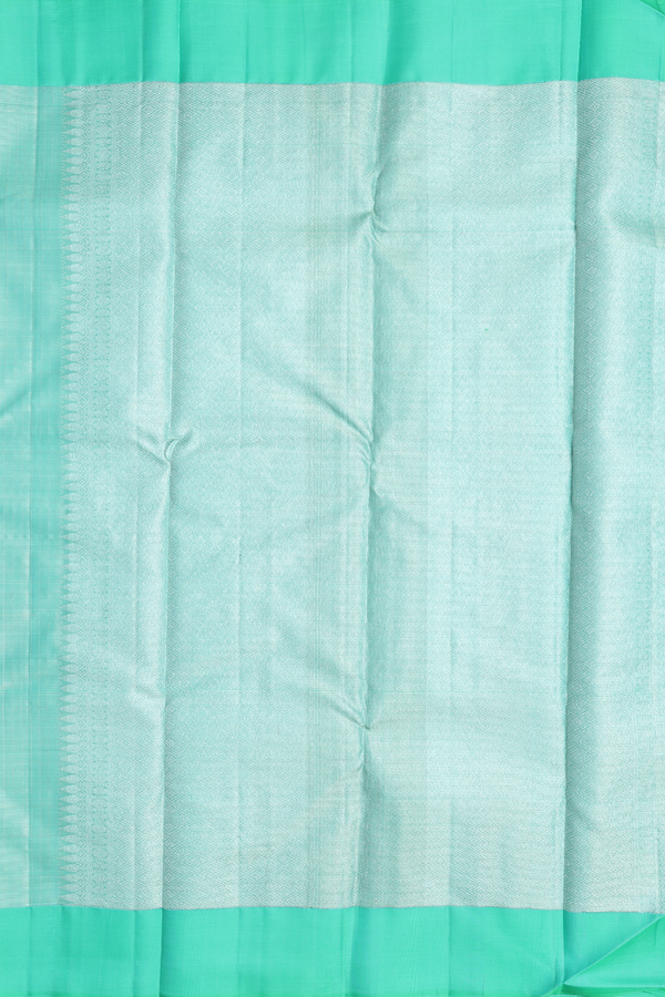 Kanchipuram Silk Saree In Green With Stripes Design