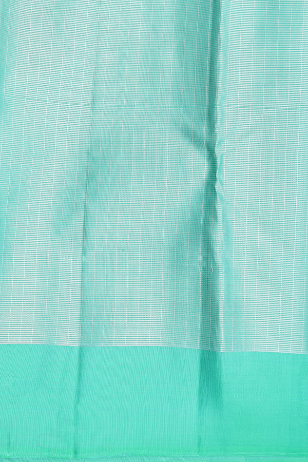 Kanchipuram Silk Saree In Green With Stripes Design