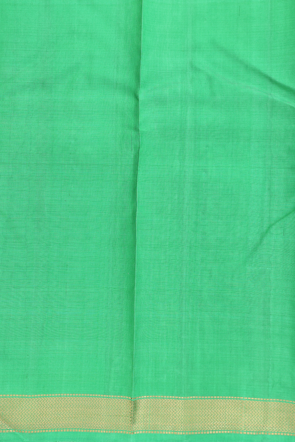 Kanchipuram Silk Saree In Green With Stripes Design