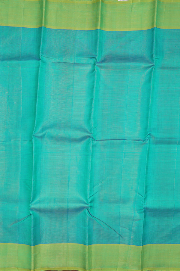 Kanchipuram Silk Saree In Green With Stripes Design