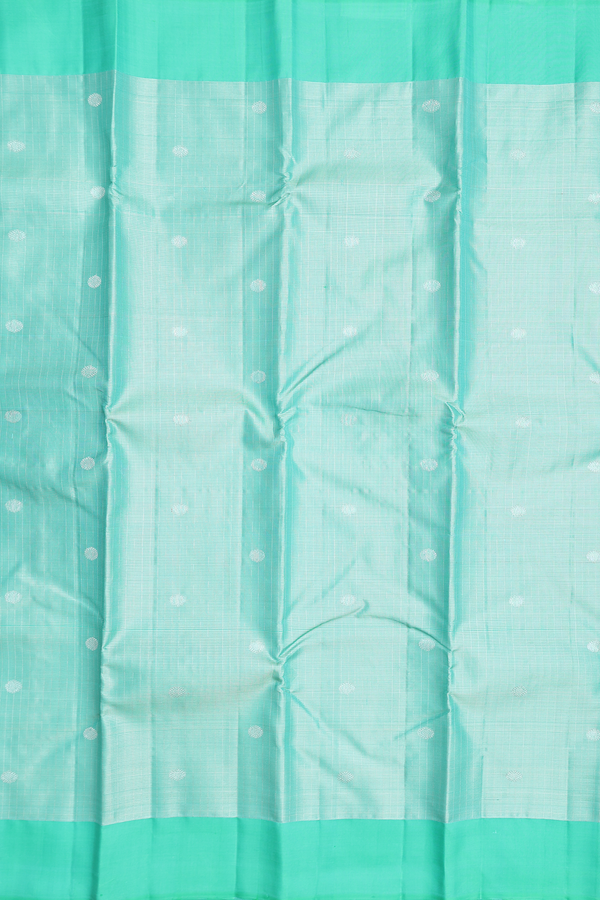 Kanchipuram Silk Saree In Green With Stripes Design