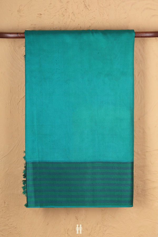 Kanchipuram Silk Saree In Green With Twill Weave Design
