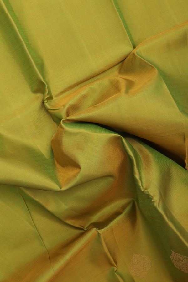 Kanchipuram Silk Saree In Green With Zari Border