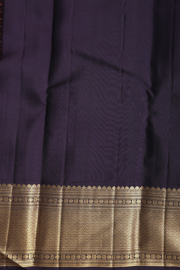 Kanchipuram Silk Saree In Greenish Blue With Stripes Design