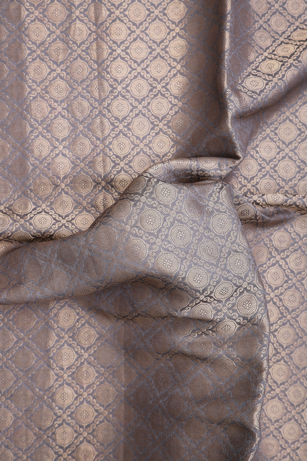 Kanchipuram Silk Saree In Grey With Brocade Design