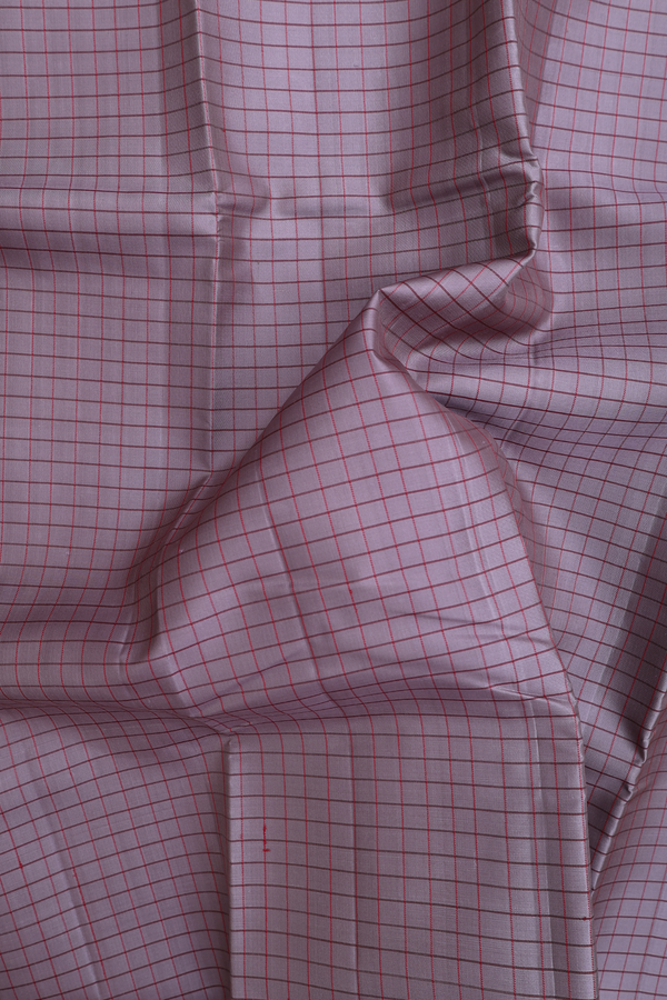 Kanchipuram Silk Saree In Grey With Checks Design