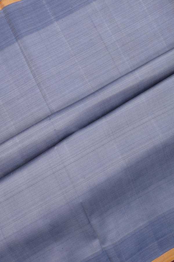 Kanchipuram Silk Saree In Grey With Floral Design