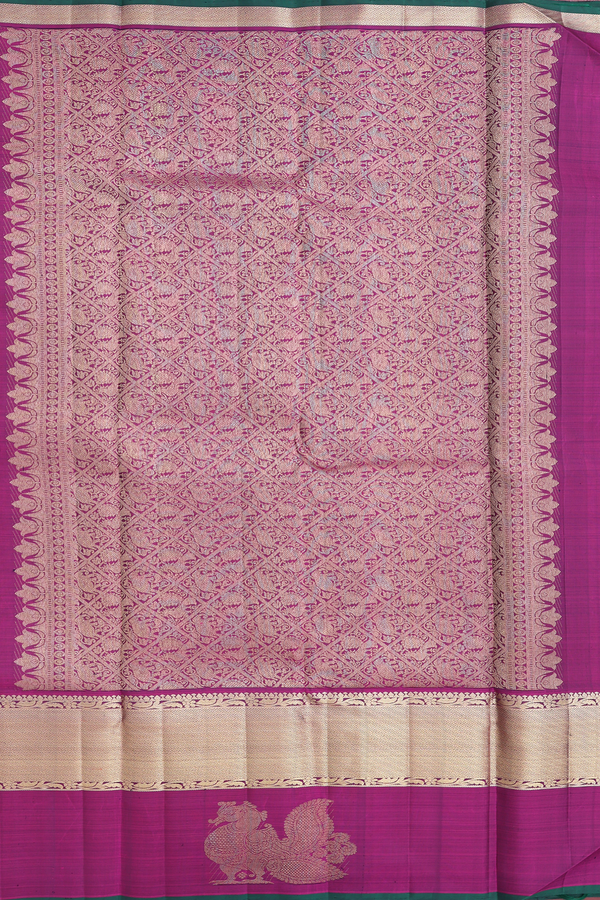 Kanchipuram Silk Saree In Grey With Jacquard Pattern