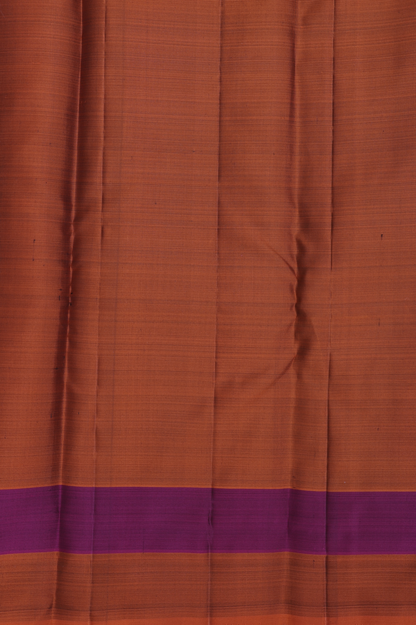 Kanchipuram Silk Saree In Grey With Stripes Design