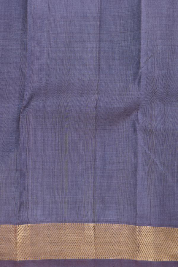 Kanchipuram Silk Saree In Grey With Twill Weave Border