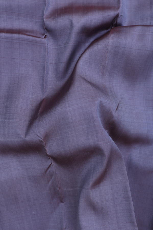 Kanchipuram Silk Saree In Grey With Twill Weave Border