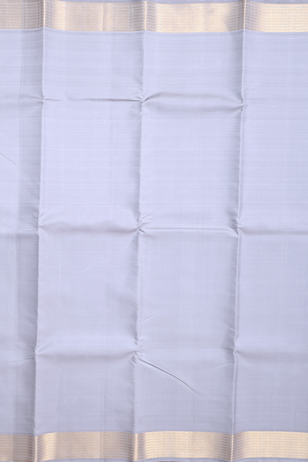 Kanchipuram Silk Saree In Grey With Zari Border