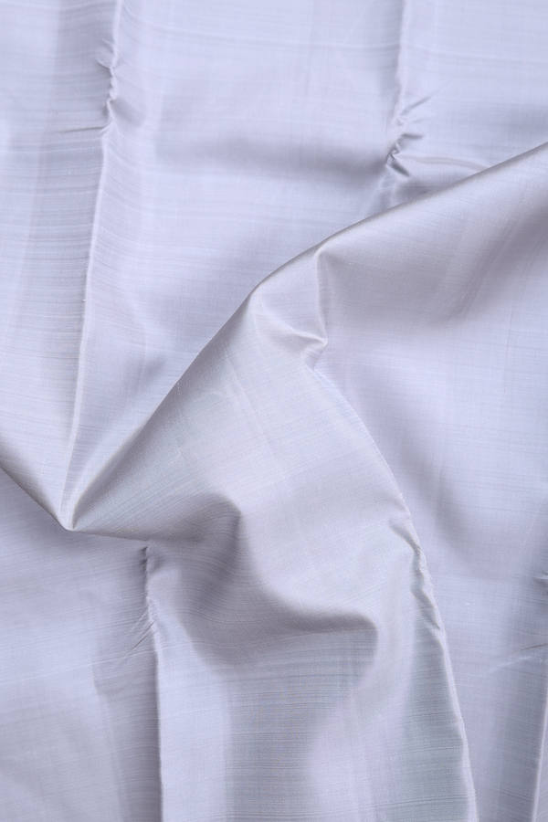 Kanchipuram Silk Saree In Grey With Zari Border