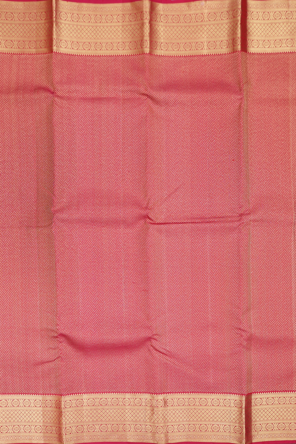 Kanchipuram Silk Saree In Crimson Red With Brocade Design