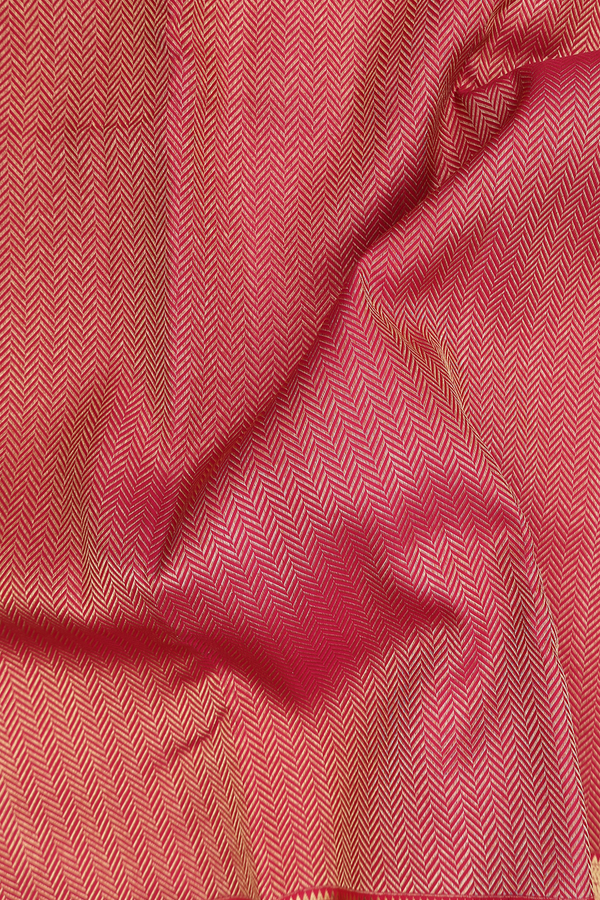 Kanchipuram Silk Saree In Crimson Red With Brocade Design