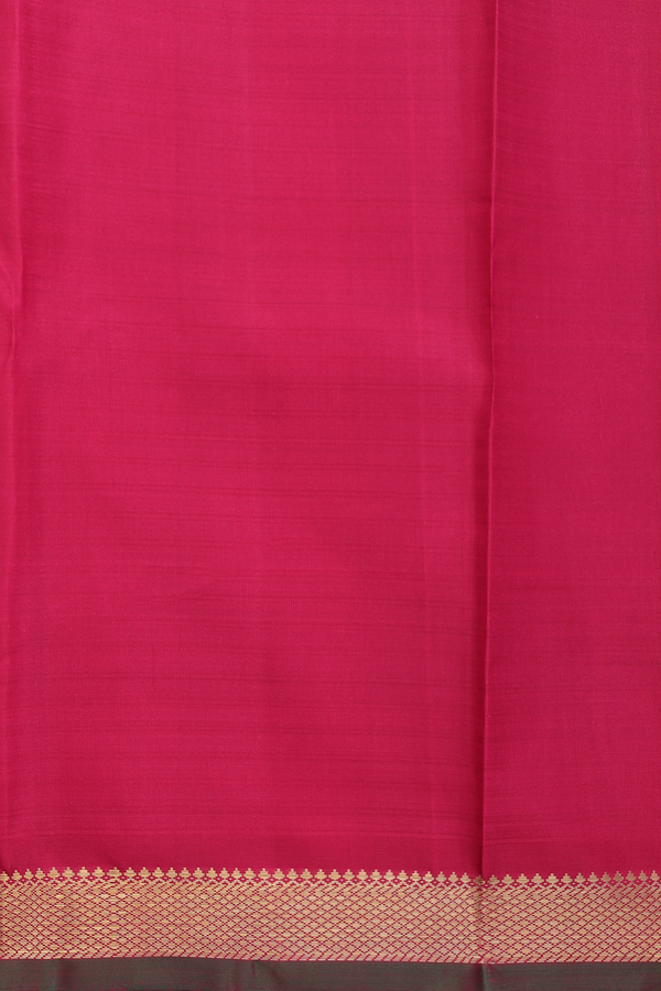 Kanchipuram Silk Saree In Hibiscus Red With Checks Design