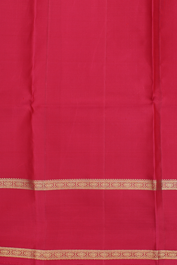 Kanchipuram Silk Saree In Hibiscus Red With Checks Design