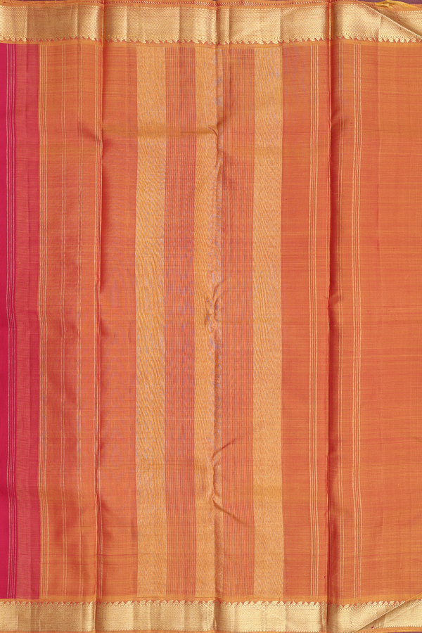 Kanchipuram Silk Saree In Hibiscus Red With Contrast Border