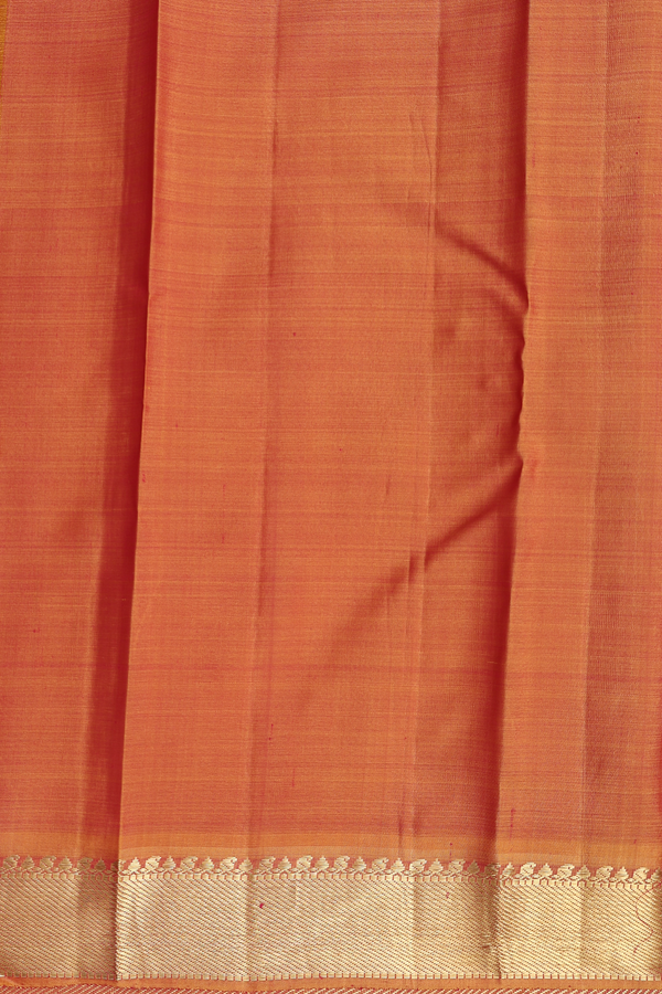 Kanchipuram Silk Saree In Hibiscus Red With Contrast Border