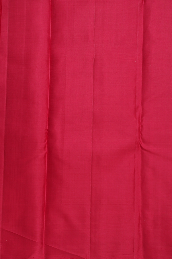 Kanchipuram Silk Saree In Hibiscus Red With Mandala Design